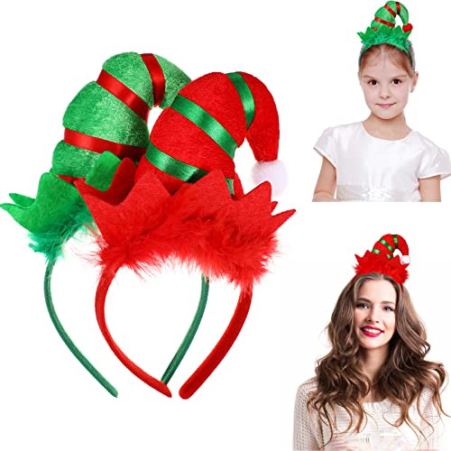 Amosfun 2 stück Weihnachten haarreif mütze weihnachtsmützen Kinder Erwachsene Feder Stirnband Weihnachtsfeier Weihnachtsfeier kostüm Kopfschmuck