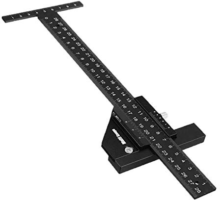 T-Lineal für Holzarbeiten, Aluminiumlegierung, Spechte, Anreißen, quadratisches Lineal Markierungslehre Messgerät Schreiner, Heimwerker-Zubehör für Werkstatt, Werkzeugkasten, Heimwerker, Modellbauer
