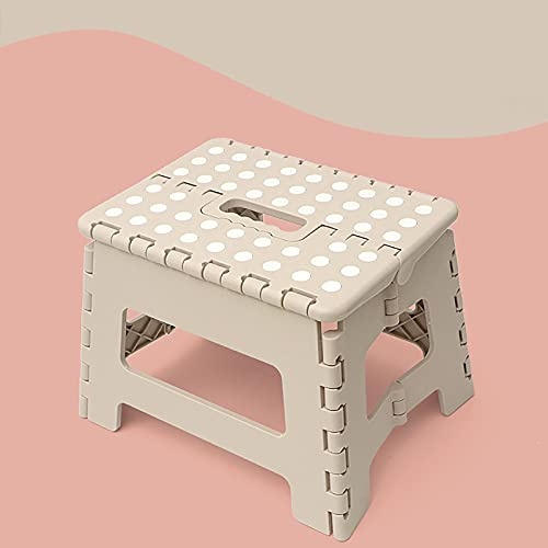 GKZJ Kunststoff Klappbarer Tritthocker,Faltbarer Tritthocker,aus Kunststoff,Für Badezimmer Küchengarten,Khaki
