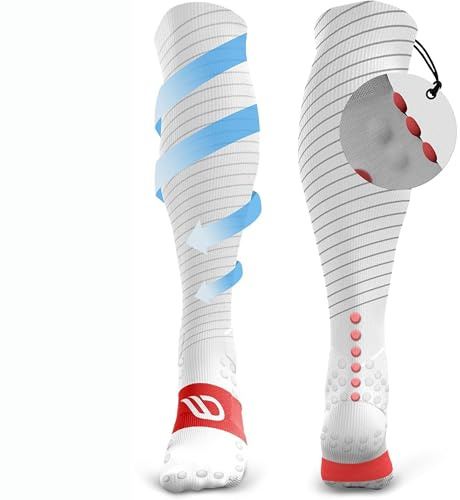 RUNSTARS Kompressionssocken für Sport, Laufen, Marathon und Triathlon I Premium Laufsocken mit gleichmäßiger Kompression und verstärkter Ferse I Kompressionsstrümpfe Herren & Damen