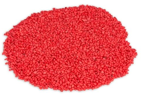 NaDeco Dekogranulat im Beutel, Gewicht ca. 1kg, Körnung 2-3mm, 15 Farben zur Auswahl | Farbsand | Zierkies | Deko-Kies | Quarzsand | Streusand | Farbiger Deko-Sand, Farbe:Rot