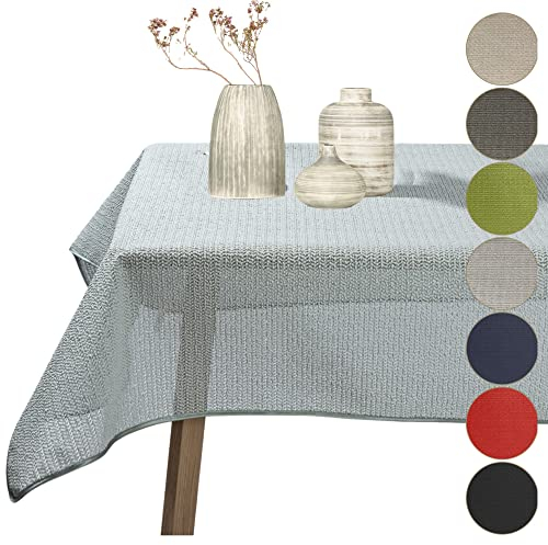 Gartentischdecke geschäumt eckig rund oval wetterfest rutschfeste Weichschaum Tischdecke abwaschbar Garten Balkon Outdoor Camping (Hellgrau, 110x140cm (BxL))