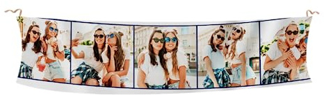 Pla Pancarta personalizada con collage de foto y texto para evento, feria, manifestación. Tamaño: 300x100 cm. y varios tamaños.