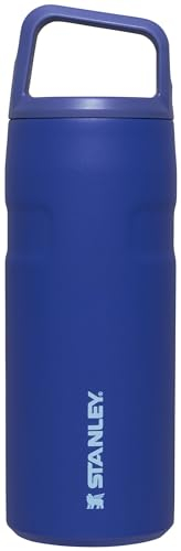 STANLEY IceFlow Cap and Carry Water Bottle 16 oz | Wide Mouth Twist Lid | Lightweight and Leakproof for Travel and Sports | Insulated Stainless Steel | BPA-Free | Lapis