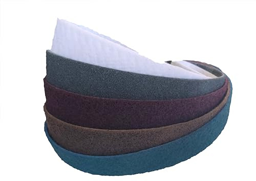 5 pièces fait avec SC-BS Fabriqué à partir de S cotch bande abrasive non-tissé ceinture tuyau ponceuse à bande rectifieuse (A-crs, A-med, A-vfn, A-sfn en T-type, 40mm x 760mm)