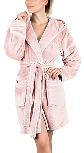 Chnnamzu Bademantel Damen Kurz - Bademantel Damen Flauschig - Morgenmantel Damen Kurz - Hausmantel Damen Warm - Saunakilt Damen Frottee