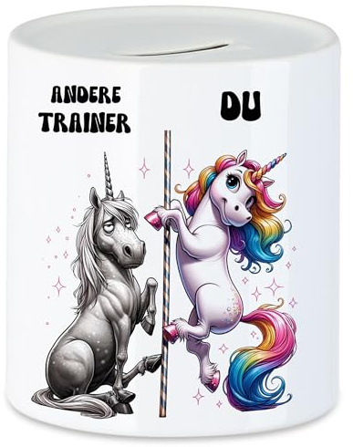 Hey!Print Andere Trainer Du Einhorn Spardose Trainerin Yoga Fußball Handball Volleyball