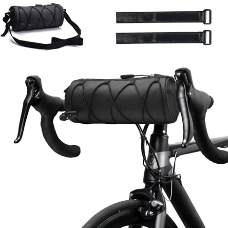 Fangehong Lenkertasche Fahrrad 2,4L Wasserdicht, Multifunktionale Fahrradtasche Vorne mit Reflektor, Aufbewahrungstasche mit Schultergurt für e-Bike MTB Rennrad Reisen (Schwarz)
