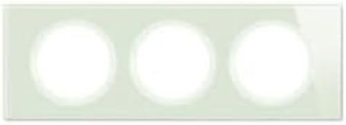 LEGRAND – Placa Céliane – Placa de acabado para enchufes e interruptores Céliane – 3 postes – Vidrio opal blanco