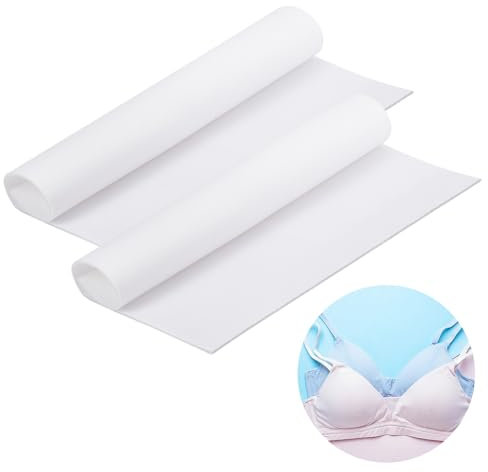 DELORIGIN 2pcs Bra Foam Fabric 40x40cm White Sponge Underwear Breast Pad Bra Cup Pad Raw Bra Inserts Foam Sheet Sewing for Cosplay Costume Making Cups and Padding Crafts Clothes Wedding Party Dress