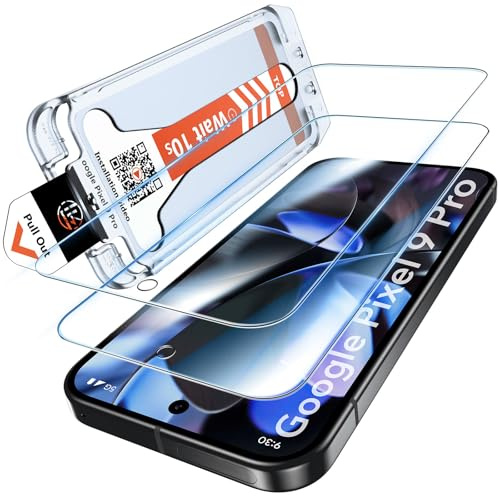 LK für Google Pixel 9 Pro Panzer Schutz Glas, 2 Stück Vollständige Abdeckung Schutzfolie, [Auto-Installation], 0 Staub & Blasen, Kratzfest, HD Hart Folie&Anti-Fingerabdruck für Pixel 9 Pro Foile