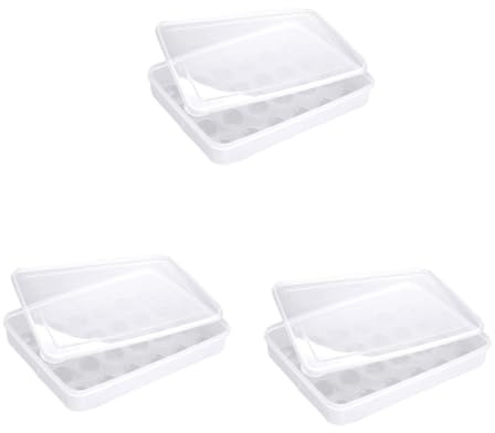 PRETYZOOM 3 Piezas bandeja de cuidador de expositor de organizador frigorífico hueveras para frigorifico egg box contenedor de almacenamiento de Reutilizable