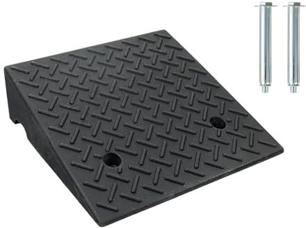 Hoiweqr Gummi Rampe 8-20 cm Hoch, Türschwellenrampe, Auto Rampe Für Tiefe Autos, Bordstein Rampen, Schwarz Bordsteinrampen, Überfahrrampe Auffahrampe, Rampe Rollstuhl(50x50x18cm)