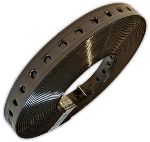 Lochband aus verzinktem Stahl mit Kunststoffbeschichtung, 10 m Länge, verschiedene Breiten, robust und korrosionsbeständig (14 mm breit)