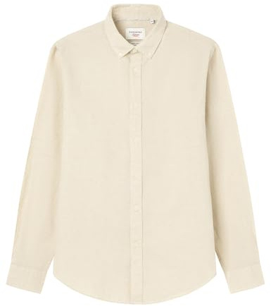 SPRINGFIELD Linne Basic European Flax-skjorta för män, Standard beige, XL