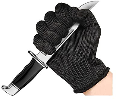 Gloves Cut Resistant, 1 Piece Steel Wire Metal Mesh Gloves Grade 5 Safety Anti Cutting Wear Resistant Butcher Working Gloves Garden Self Defense Kitchen Work Gloves,Lightweight Protective Gloves