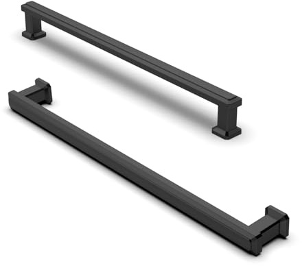 FURNIWARE 10 Stück Schrankgriffe, Möbelgriffe 192mm Lochabstand Matt Schwarz, Küchengriffe Schubladengriffe, Zinklegierung Möbel Griffe für Küchenschränke Schränke Schubladengriffe