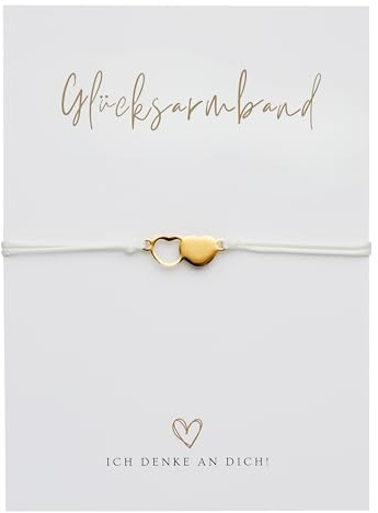 Briefzauber Gute Besserung Karte & Armband | Set aus Herz-Armband & Postkarte | schlichtes & minimal Makramee-Design | Glücksbringer, Mutmacher Geschenk mit Genesungskarte
