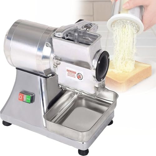 Commercial Cheese Grater, 550W Electric Rotary Grater Machine, Stainless Steel Tray, High Output 40kg/H, Efficient Copper Motor for Cheese, Butter, and Bread Crumbs