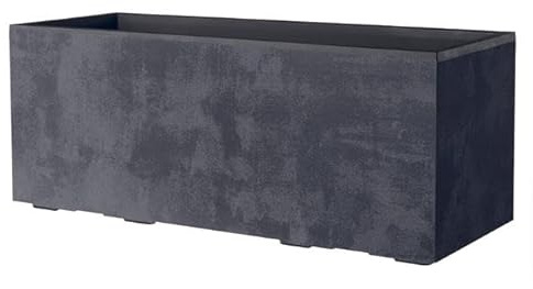 Deroma Jardiniere Muret Millennium R - Anthracite - A réserve d'eau - roulettes - 99 cm