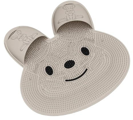 Derwrtup Tapis Exfoliant Pieds | Nettoyeur Podologique Douche avec Ventouses,Fournitures De Nettoyage Avec Brosse Pour Pieds Et Enlève-Cors En Lapin, Avec Ventouses Pour Sol De Salle De Bain Et Bain
