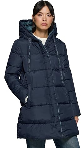 Polo Club Abrigo Reversible de Mujer en color Azul y con Capucha fija - Chaqueta Invierno
