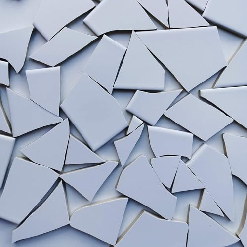 MOSALI Fliesenbruch Mosaikfliesen, Weiß K023, 3,5 kg | Frostfest, Für Mosaikarbeiten, Deko & kreative Projekte, Für draußen und drinnen, ca. 100×30 cm Verlegefläche, Mixe Mosaik