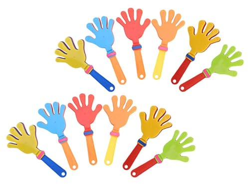 Ipetboom 12 Piezas de Matracas Pequeñas de Plástico sin Sonrisa, Juguetes para Fiestas y Celebraciones, Apoyo para Aplausos Ruidosos, Accesorios para Animar Eventos Infantiles