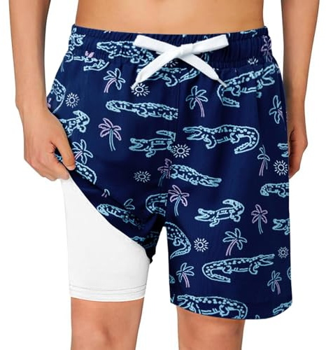 Haloumoning Badshorts för pojkar, snabbtorkande barnbadbyxor, simshorts