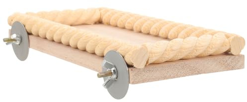 Toyvian Plataforma Triangular de Madera Beige para Jaulas de Hámster y Pájaros, Accesorio Creativo Que Fomenta el Ejercicio y Desarrolla el Equilibrio