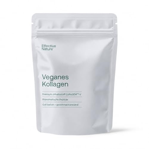 Effective Nature Veganes Kollagen Pulver mit CollaGEM™-V – Hochwertige Kollagen-Alternative aus Reis & Erbse – Kleine Peptide, hohe Bioverfügbarkeit – Geschmacksneutral - 150 g | Hochwertige Kollagen-Alternative - Kleine Peptide, hohe Bioverfügbarkeit – Geschmacksneutral - 150 g