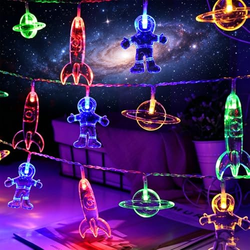 ZingBox Lichterkette Kinderzimmer Junge, 1,5m 10 LED Batterie innen