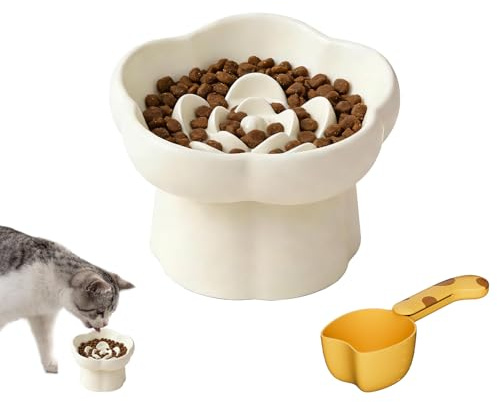 Keramik Anti-Schling Napf Katze, erhöhter Slow Feeder | Keramik, Näpfe für Katzen kleine Hunde