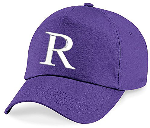 4sold New Casquette de Baseball Cap BRODÉ Letter A Z Garçon Fille Enfants Chapeau Bonnet Unisexe Violet (R)
