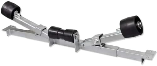 vidaXL Boat Trailer, Zinc-Coated Steel Boat Trailer with Keel Rollers, Adjustable Boat Trailer Bottom Support Bracket, Boat Trailer Accessory for Boat