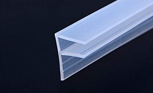 10 Ft ( Feet ) Glass Shower Door Seal Strip, Frameless Weatherproof Shower Door Seal Strip Silicone Rubber Sweep for 1/4 inch Glass , Clear (1/4 inch(6mm), F-Type)
