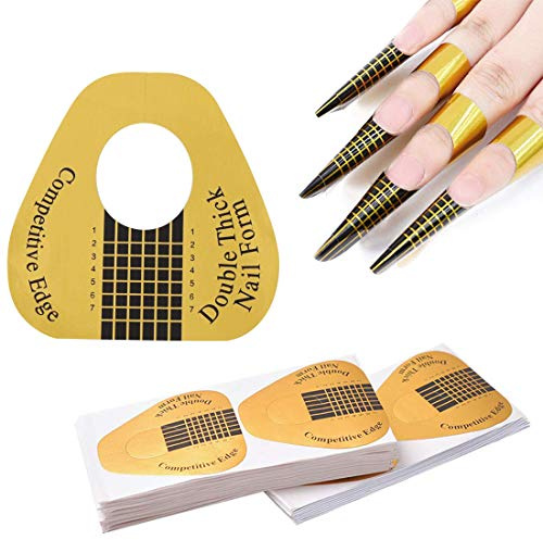 KINGMAS Lot de 100 extensions de ongles en forme de fer à cheval en acrylique et gel UV 100 pièces.