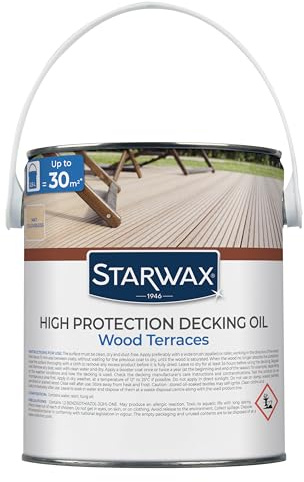 STARWAX Saturateur Haute Protection pour terrasses Bois 2,5L incolore | Protège et nourrit en profondeur bois exotiques, riche en huile de tung, résistance aux intempéries, rendement 10 à 12m²/L