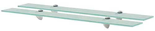vidaXL 2X Regal Schwebend Wandregal Glasregal Glasboden Glasablage Badablage Wandablage Badregal Ablage Regale Bad Glas 80x10cm 8mm