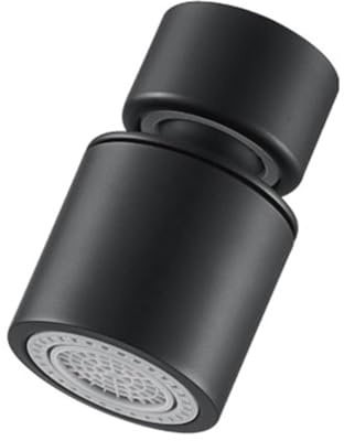 Pqahffowr Grifo de Cocina con Cabezal Rociador, Filtro Giratorio Ajustable, Boquilla para Grifo, Burbujeador, Grifo para de Cocina, Negro A