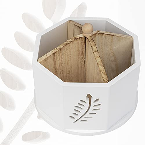 ONVAYA® Schreibtisch Organizer aus Holz | Blätter Design | Stiftehalter für Schreibtisch, Büro & Kinder | drehbare Stiftebox | Stiftköcher | Stifte Organizer | modernes Design