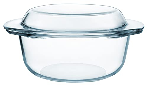 NUTRIUPS Glass Casserole Dish with Lid, 2.5L Oven Proof Dishes, 20CM Glass Oven Dish with Lid