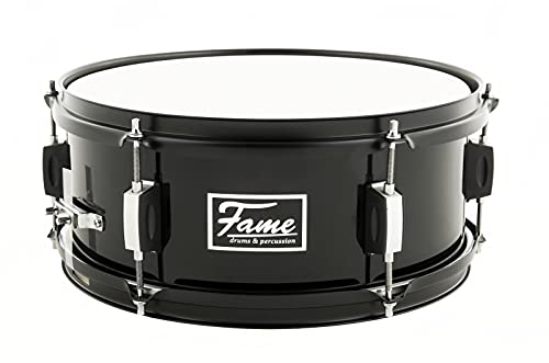 Fame First Step Snare Drum, 13x5,5, Piano Black, Mischholz Kessel, Aluminium Hardware, Stahl Spannreifen, 6 Spannschrauben, Ideal für Anfänger und Musikschulen