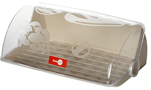 Domotti Brotkasten mit Rolldeckel 33,5 x 25 x 14 cm Avangarda Brotbehälter Kunststoff transparent beige