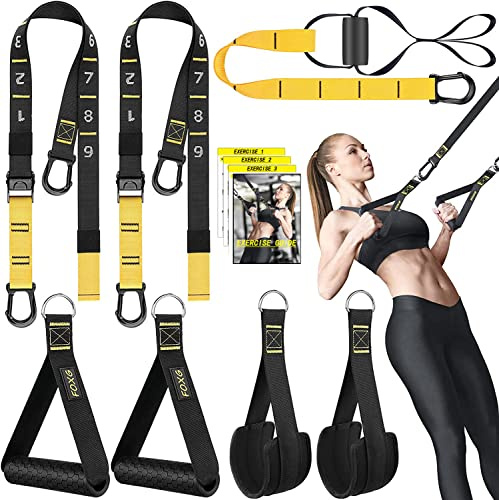 Home Resistance Training Kit, Workout Straps for Home, Adjustable Resistance Trainer with Handles, Door Anchor and Carrying Bag for Gym