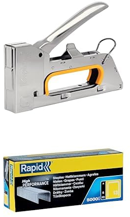 Rapid Handtacker R23, Tacker für Holz und Leinwand im Set mit 5.000 Rapid Tackerklammern Typ 13, 6mm Feindrahtklammern