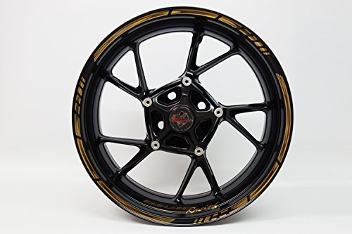 Felgenrand Aufkleber Felgenrandaufkleber Set für 16 17 18 Zoll Felgen Motorrad Auto Gold Streifen X720000