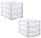 SUNDIS Orgamix, 2 torres de almacenamiento de plástico, 3 cajones transparentes formato papel A4, altura 25,5 cm, apilables, ideales para almacenamiento de oficina, lecciones, documentos, suministros