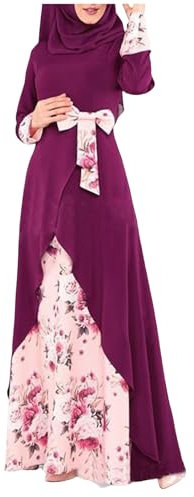TUQIDEWU Frauen Kleid mit Kapuze Hijab Gebetskleidung Abaya islamische Robe Maxi afrikanischer Kaftan Islam Dubai Türkei KleidungA011