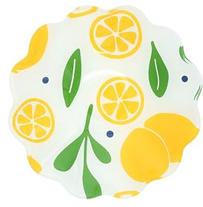 Pavilion - Lemons - 6 Waved Edge Glass Serving 10 Oz Bowl Vintage Yellow Kitchen Decor Summer Serveware